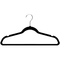 Los mejores  - Amazon Basics - Perchas de terciopelo para trajes - Paquete de 50- Negro